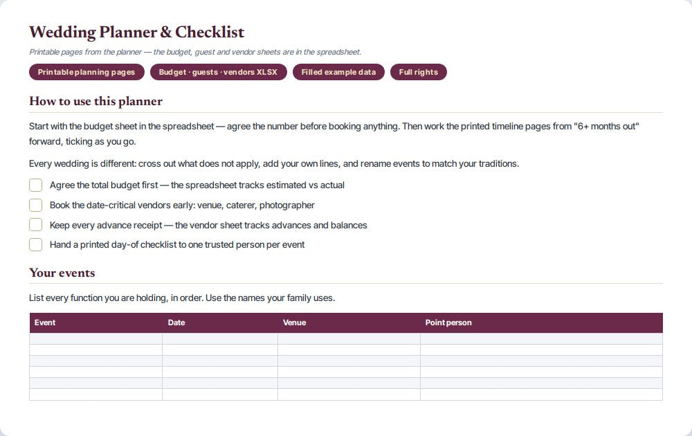 Wedding Planner & Checklist — preview 1