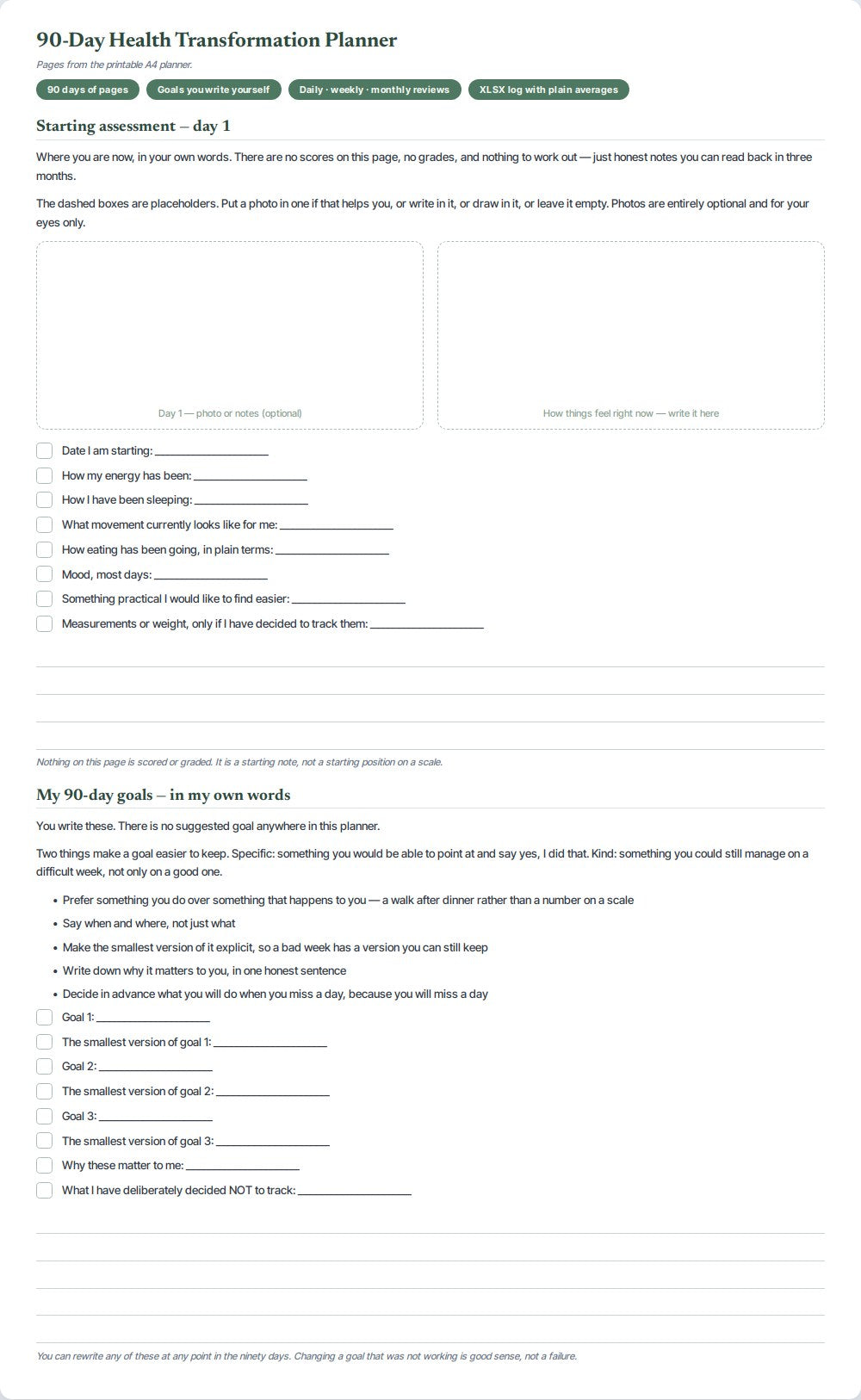 90-Day Health Transformation Planner — preview 1