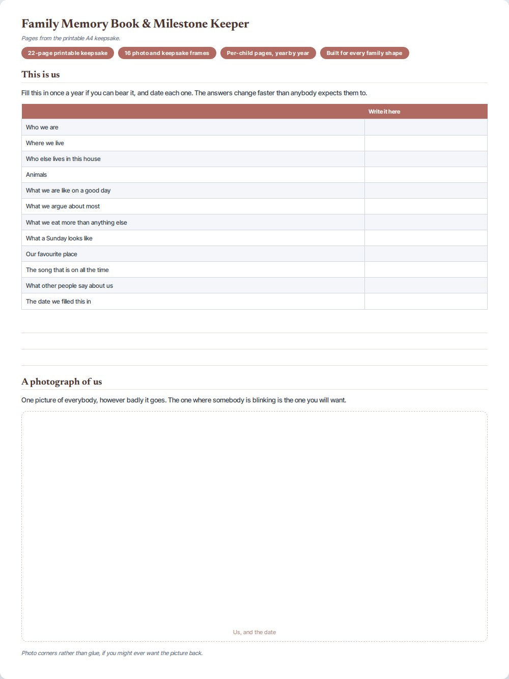 Family Memory Book & Milestone Keeper — preview 1