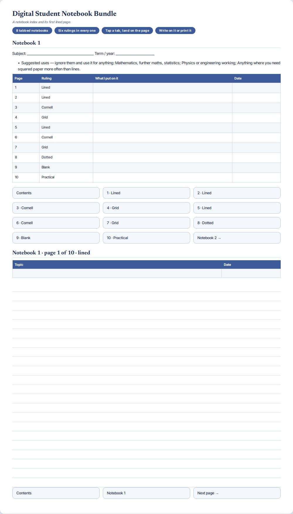 Digital Student Notebook Bundle — preview 1