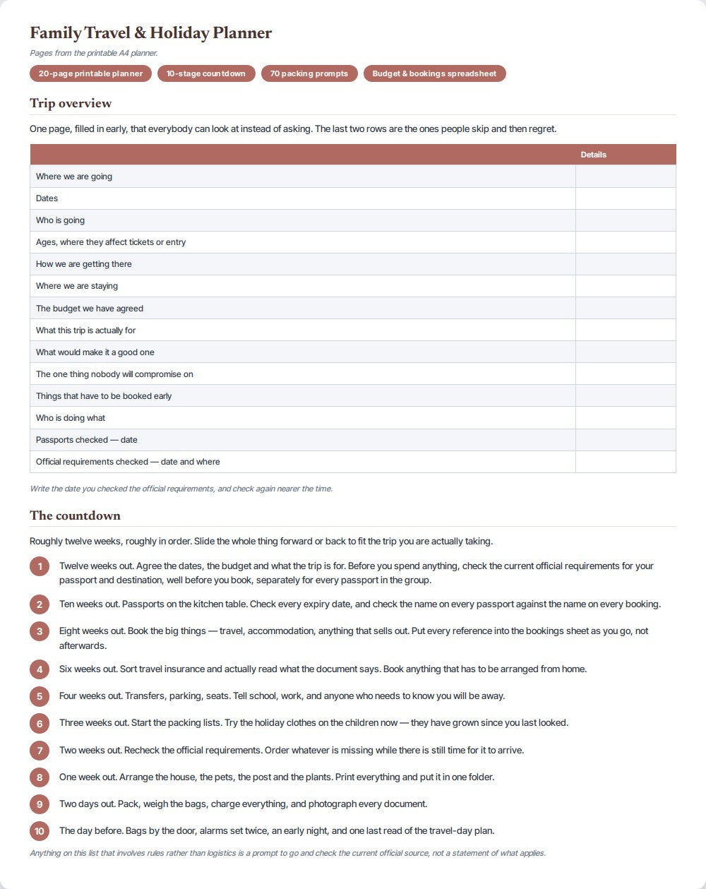 Family Travel & Holiday Planner — preview 1