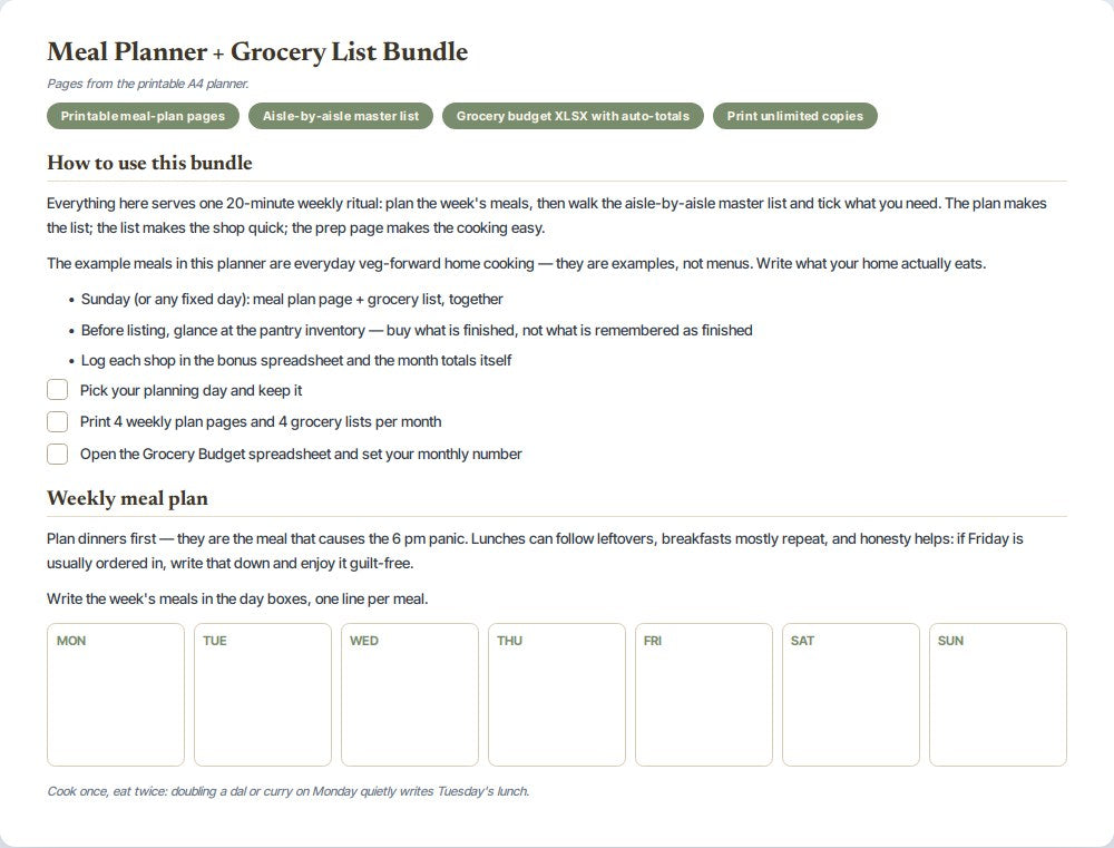 Meal Planner + Grocery List Bundle — preview 1