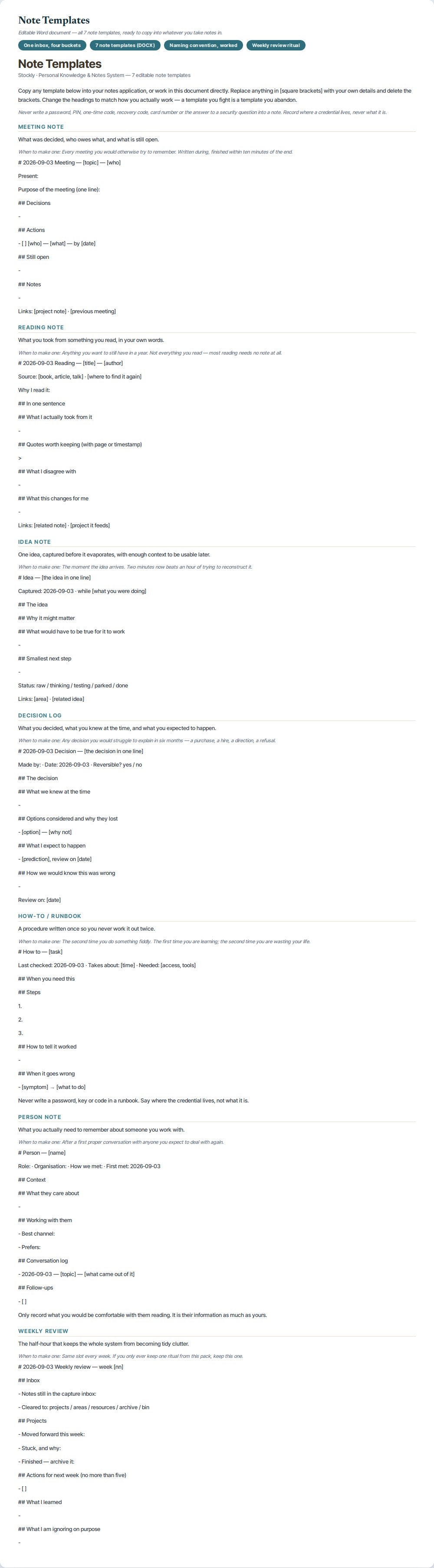 Personal Knowledge & Notes System — preview 1