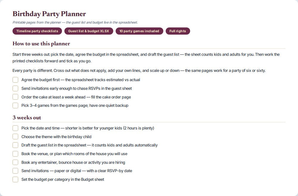 Birthday Party Planner — preview 1