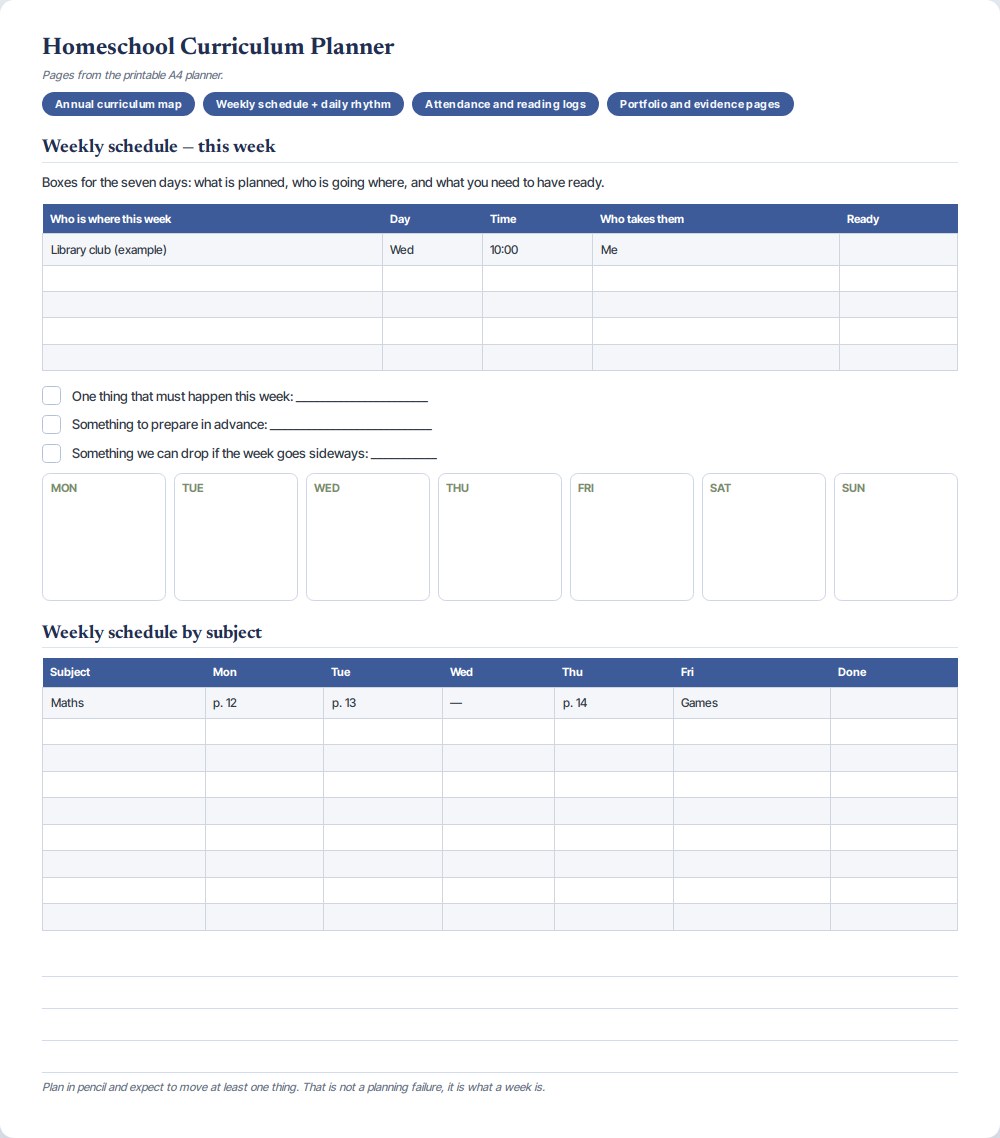 Homeschool Curriculum Planner — preview 1