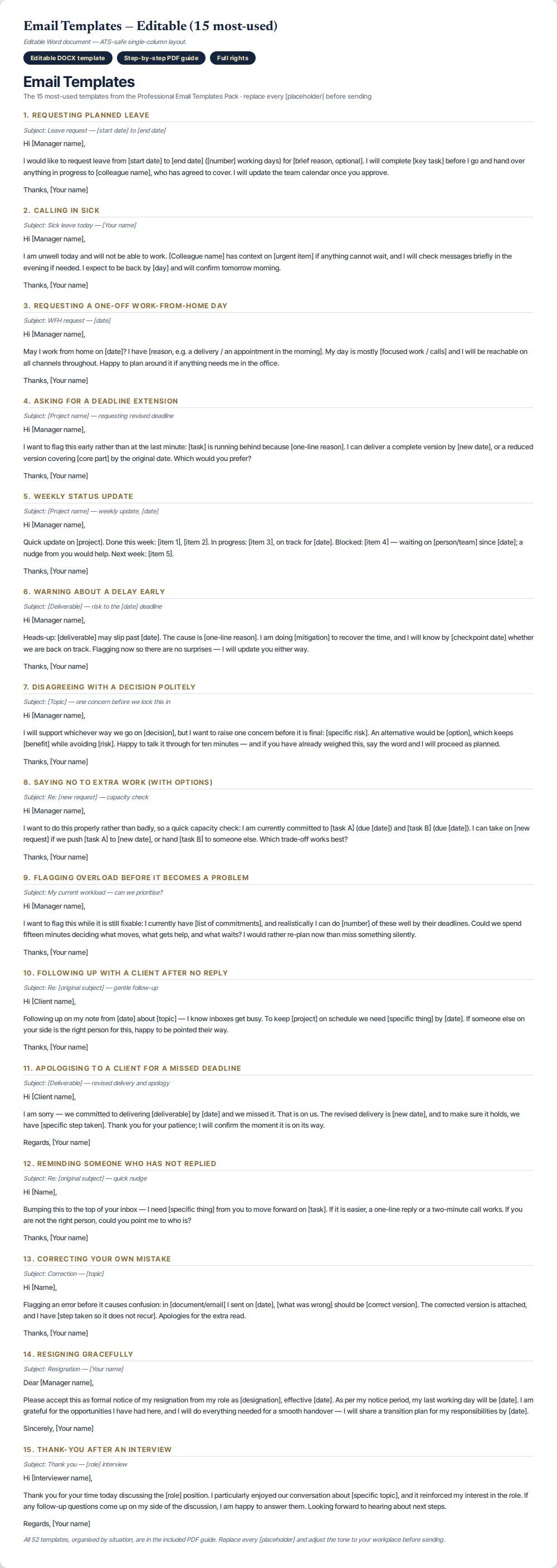 Professional Email Templates Pack — preview 1