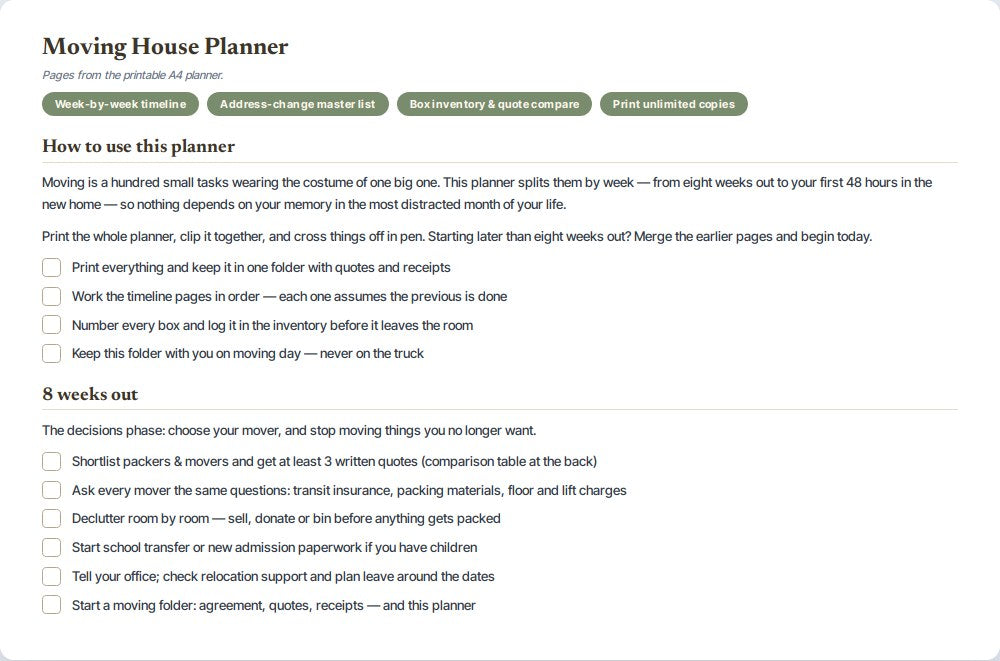 Moving House Planner — preview 1