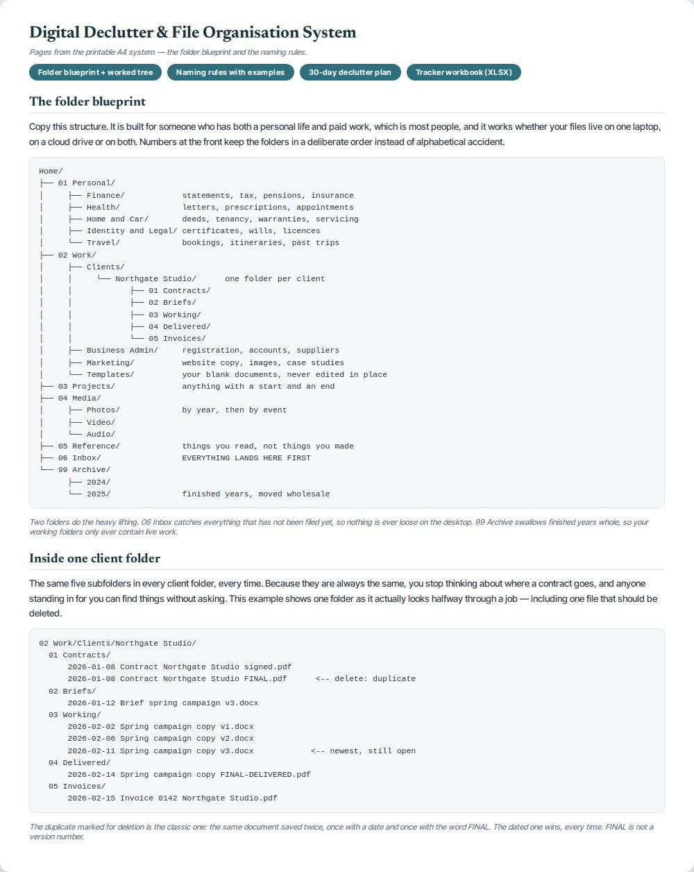Digital Declutter & File Organisation System — preview 1