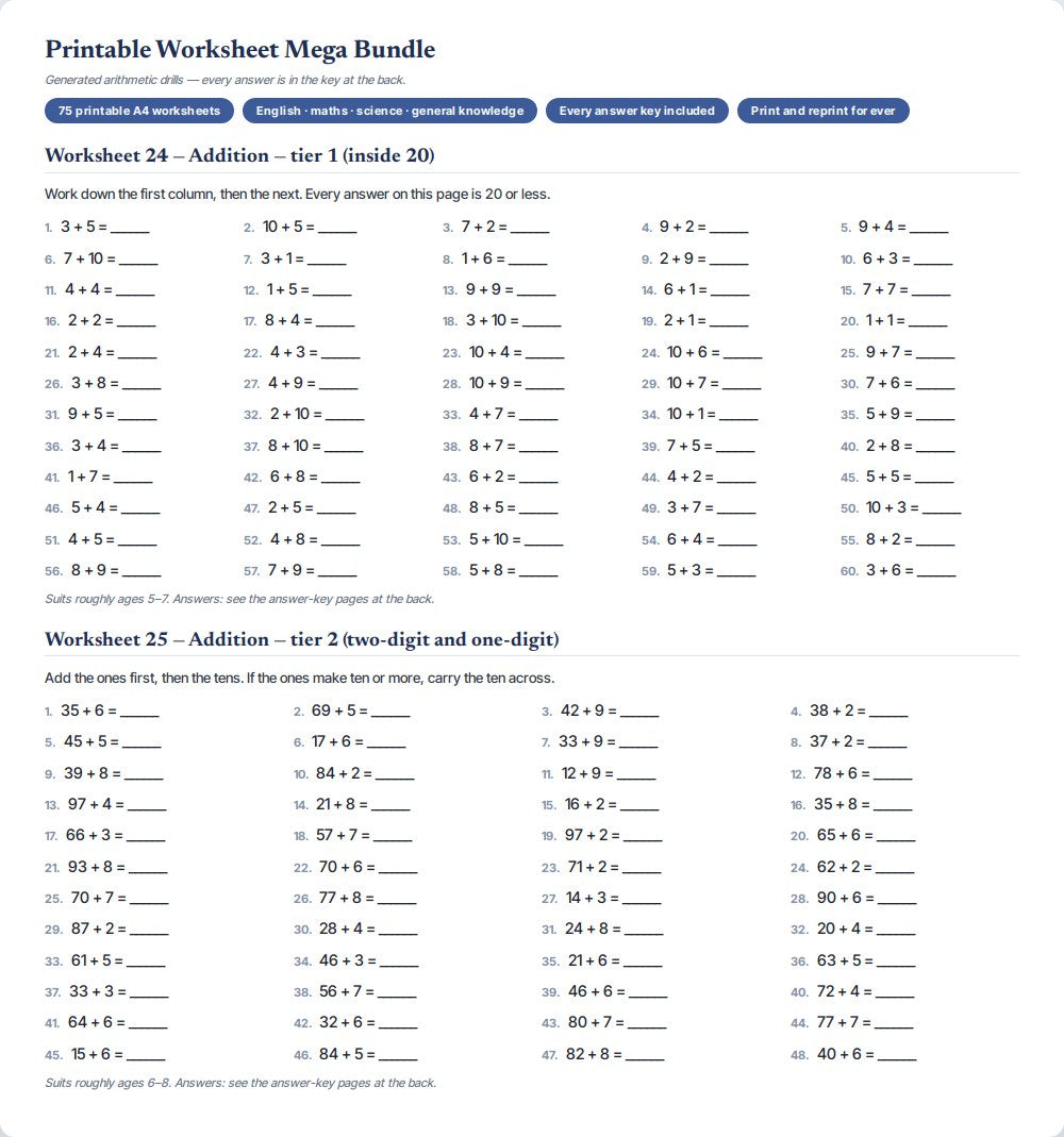Printable Worksheet Mega Bundle — preview 2