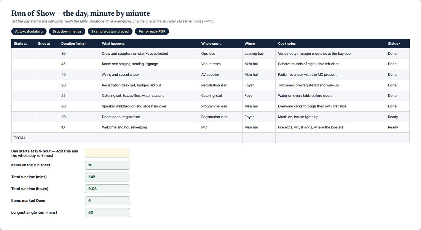 Event Planner & Run-of-Show Dashboard — preview 2