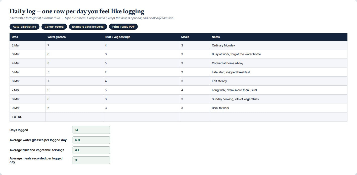 Water & Nutrition Tracker — preview 2