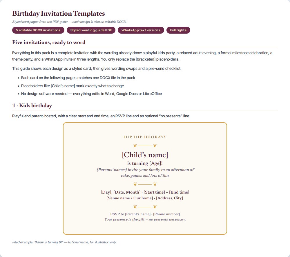 Birthday Invitation Templates — preview 2