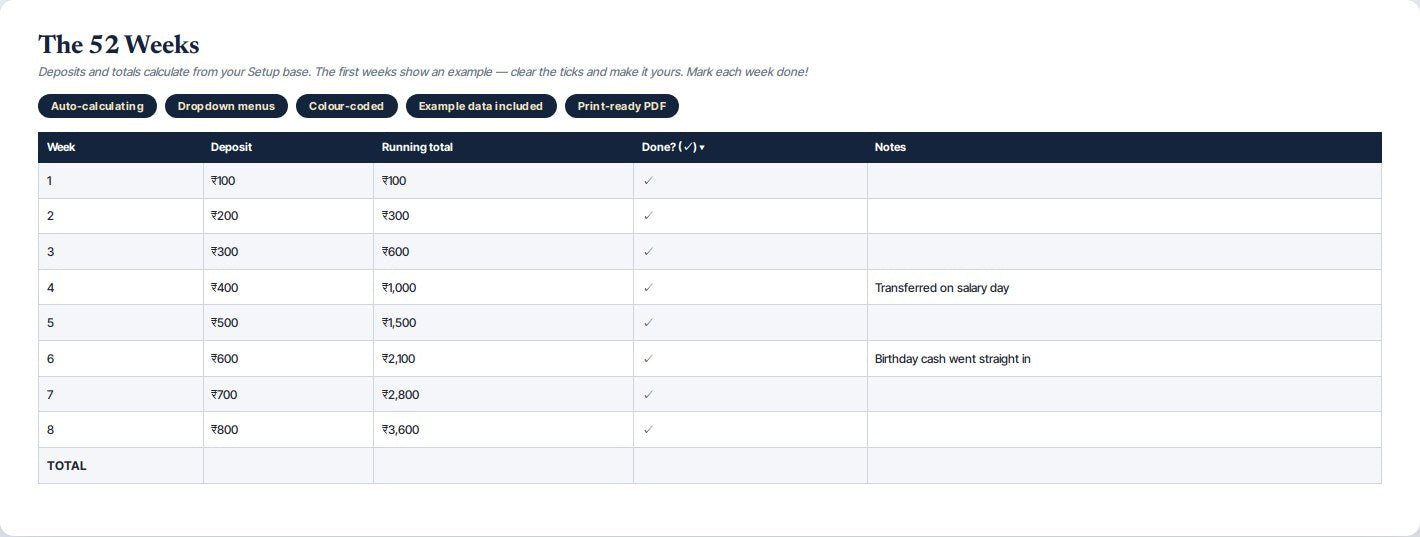 52-Week Savings Challenge — preview 2
