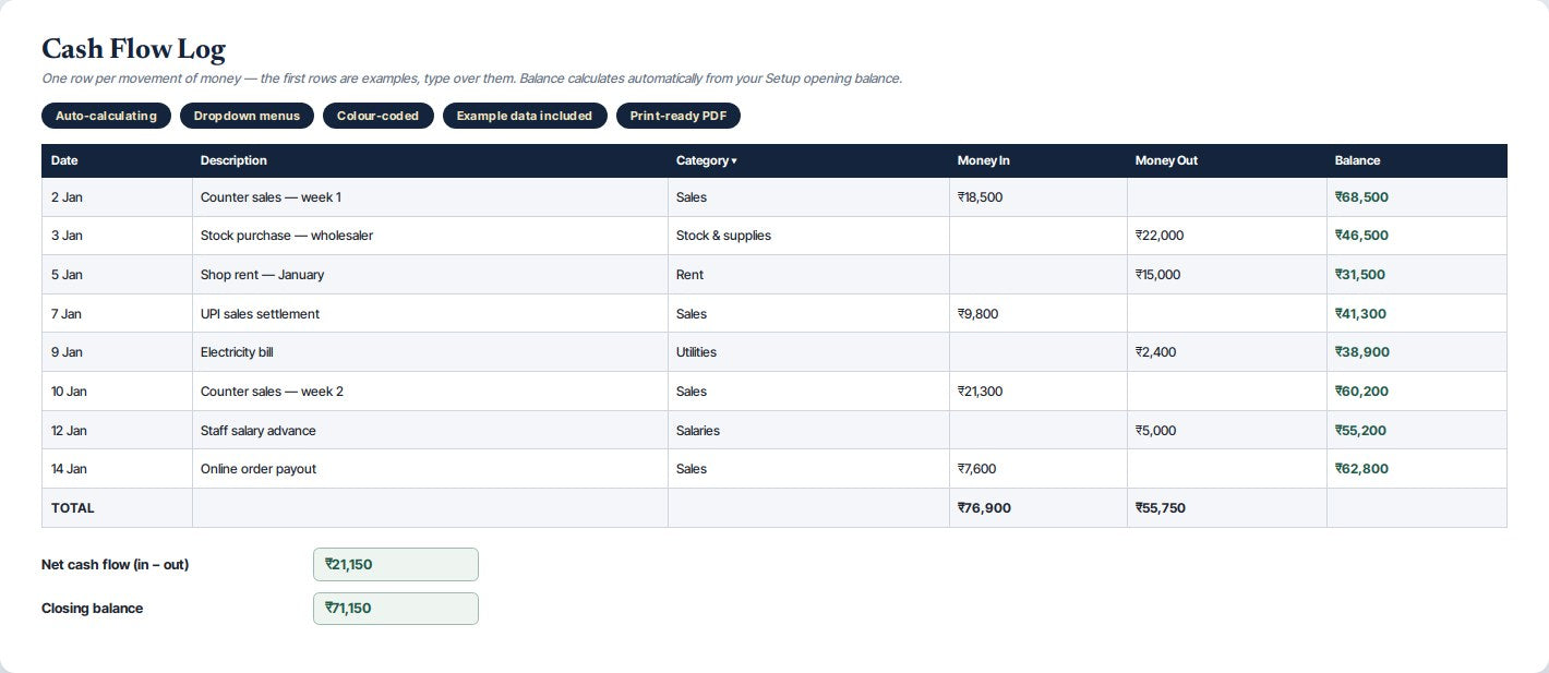 Small Business Cash Flow Tracker — preview 2