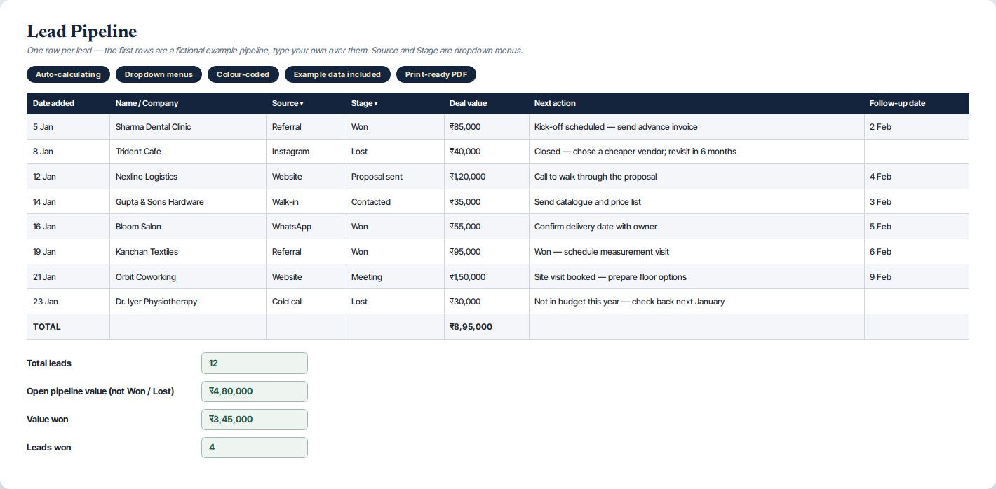 Sales & Lead Tracker — preview 2