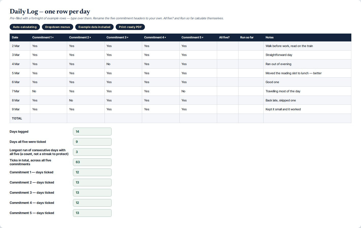 75-Day Wellness Challenge Tracker — preview 2
