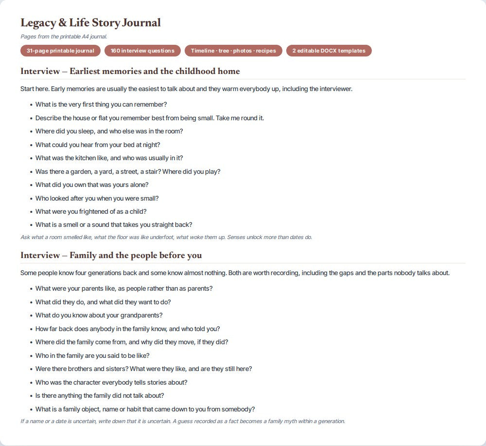 Legacy & Life Story Journal — preview 2