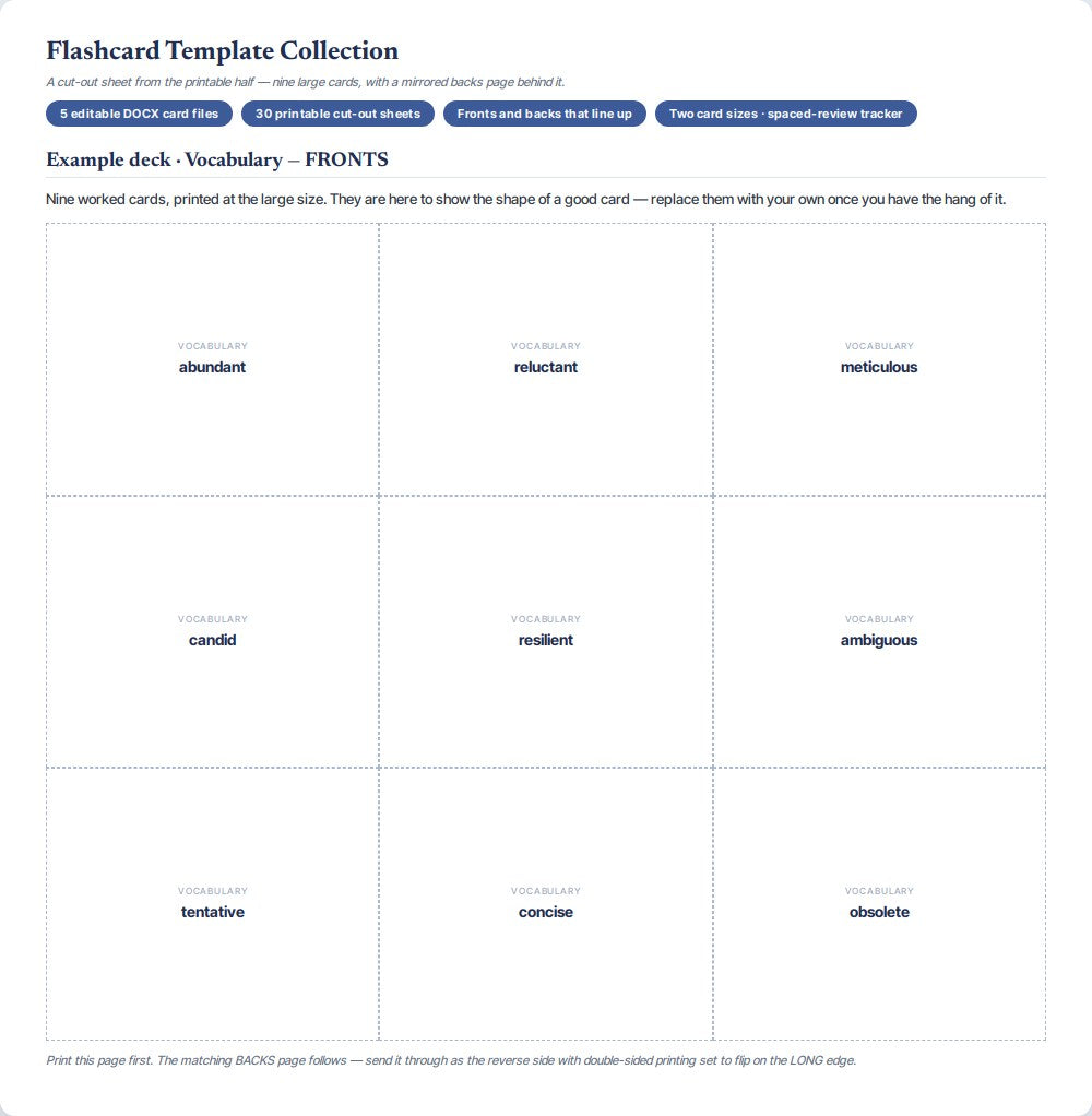 Flashcard Template Collection — preview 2