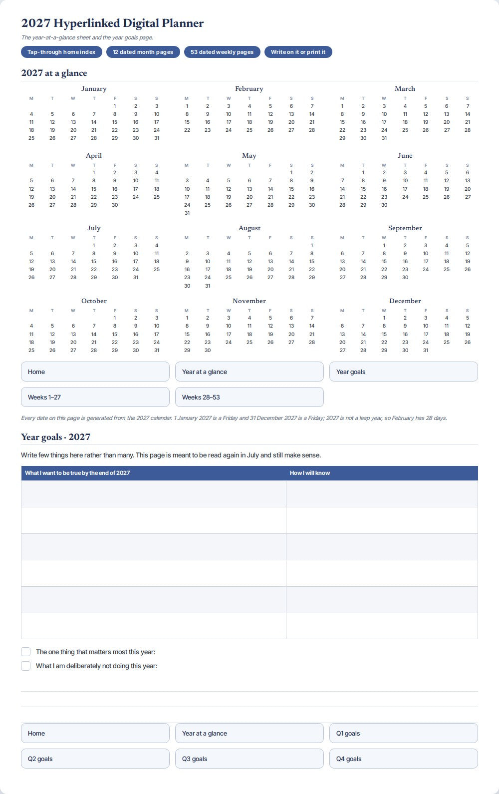 2027 Hyperlinked Digital Planner — preview 3
