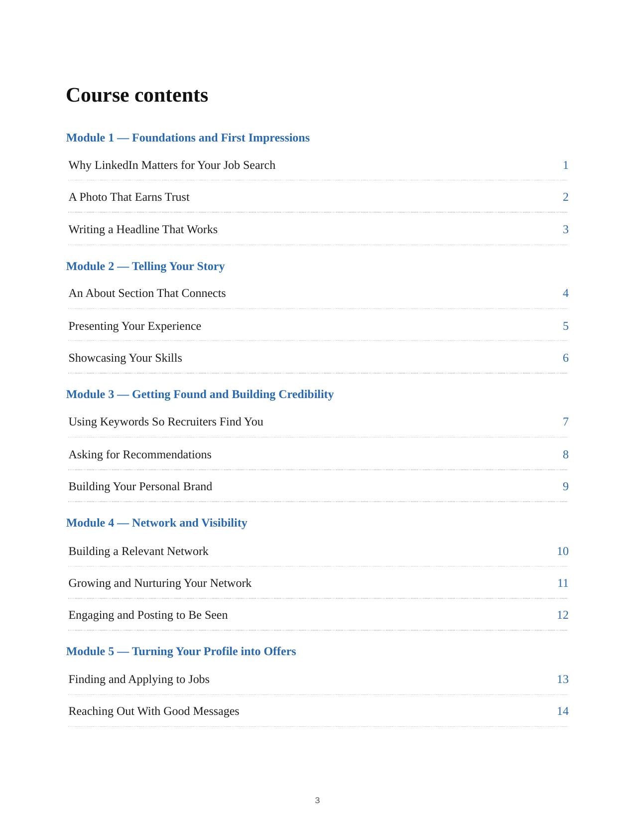 LinkedIn for Job Seekers — course script