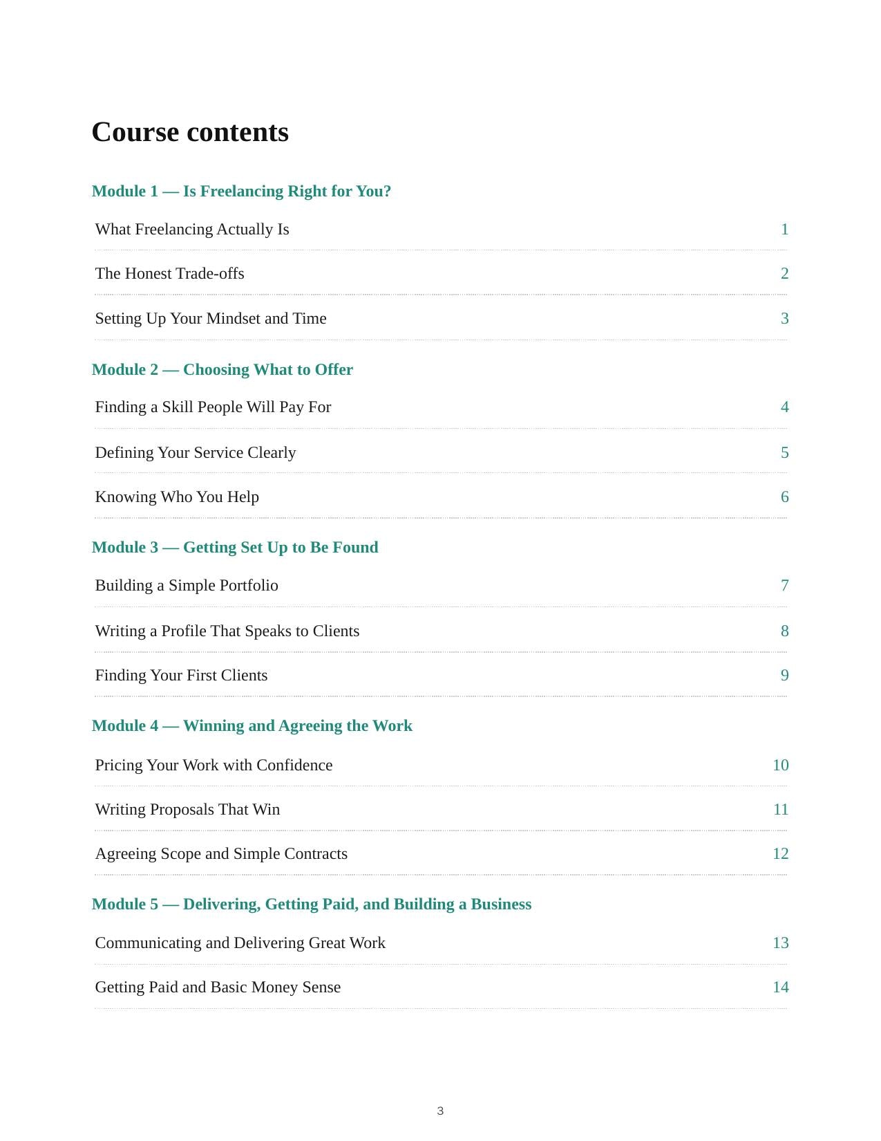 Freelancing for Beginners — course script