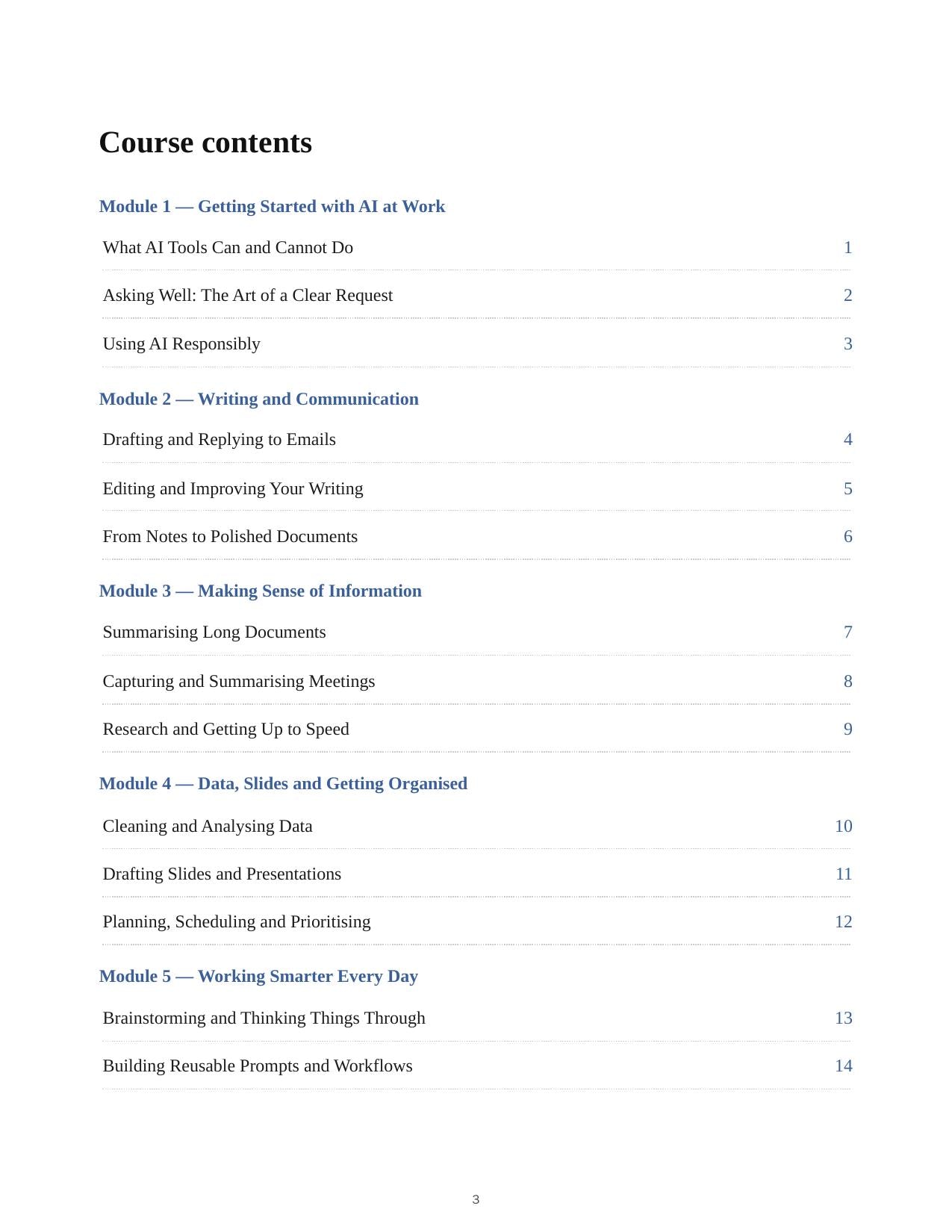 AI Tools for Office Work — course script