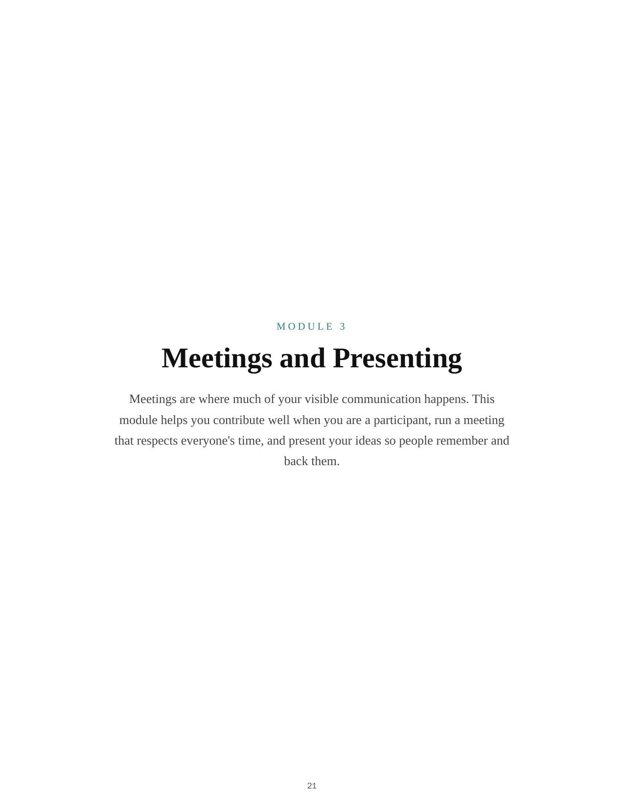 Communication Skills for the Workplace — course script
