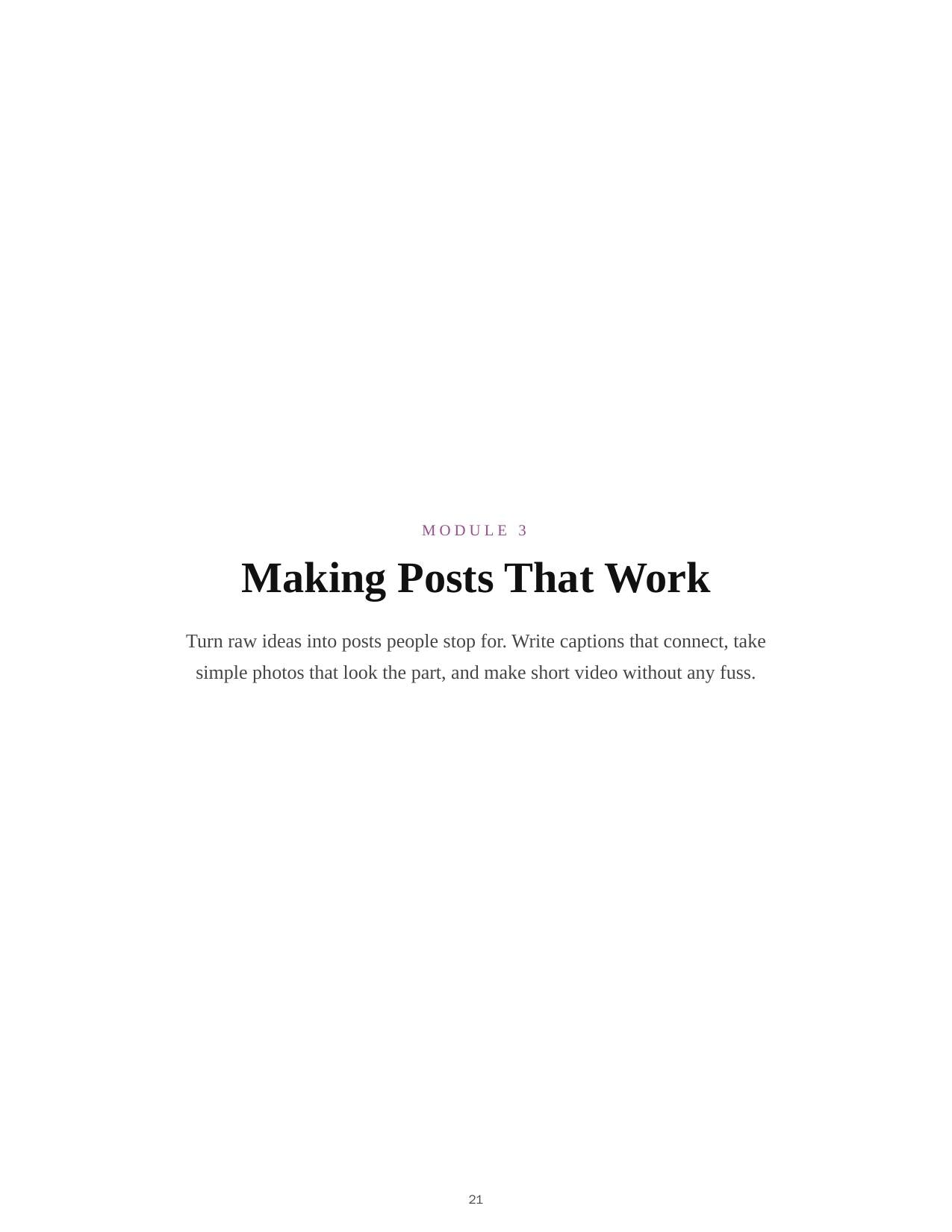 Social Media Marketing for Small Business — course script