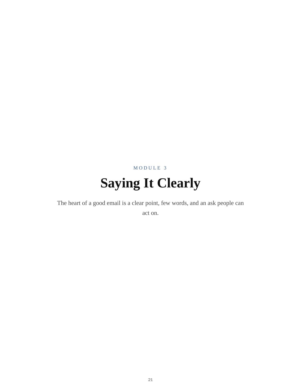 Email Writing for Professionals — course script