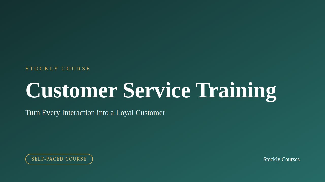 Customer Service Training — slide 1