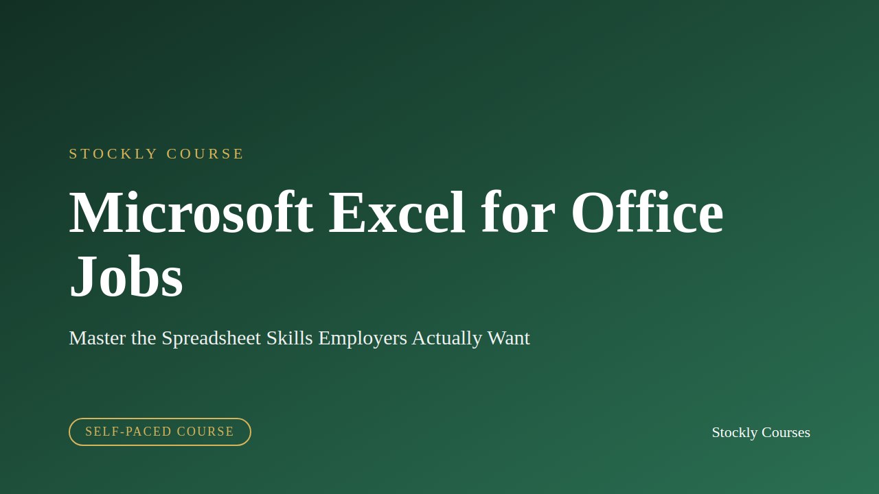 Microsoft Excel for Office Jobs — slide 1