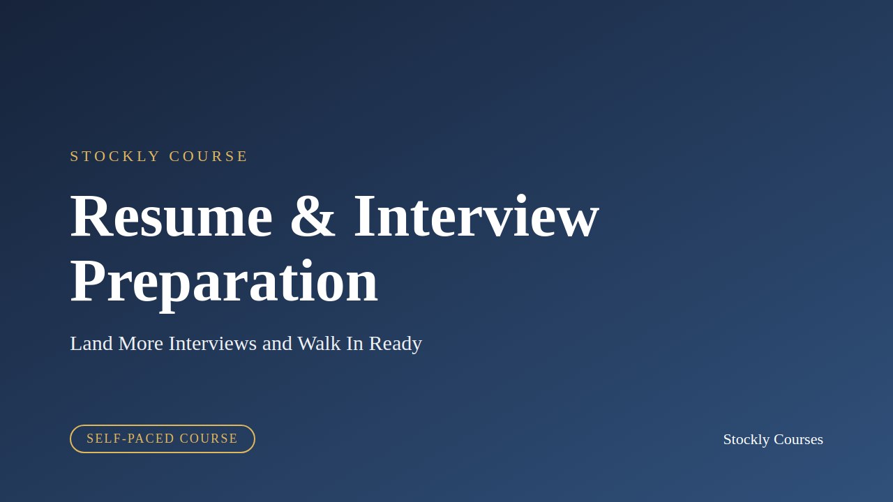 Resume & Interview Preparation — slide 1