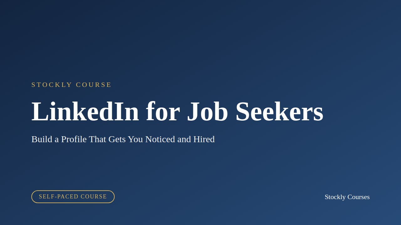 LinkedIn for Job Seekers — slide 1