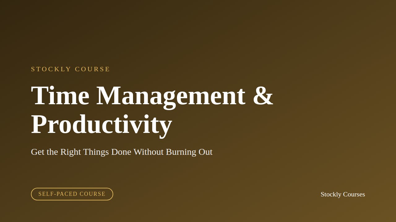 Time Management & Productivity — slide 1