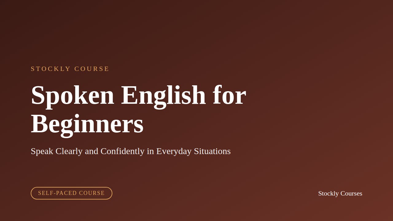 Spoken English for Beginners — slide 1