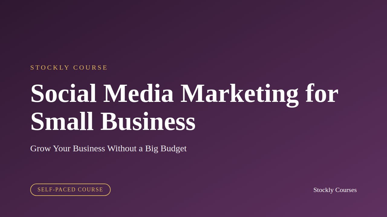 Social Media Marketing for Small Business — slide 1