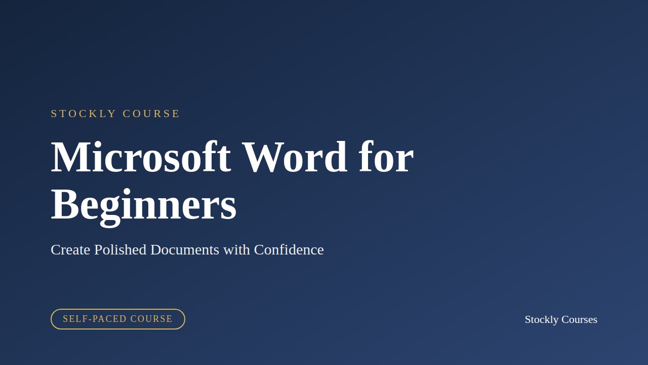 Microsoft Word for Beginners — slide 1