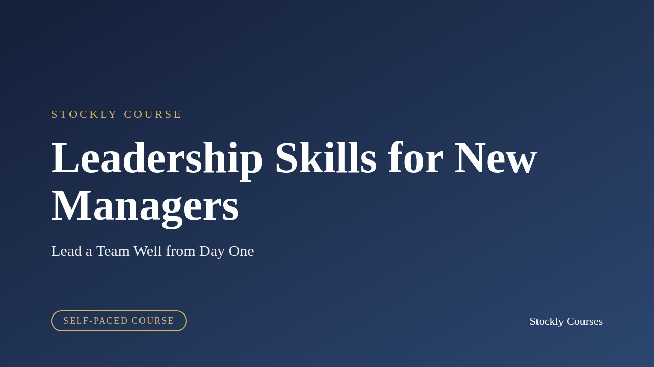Leadership Skills for New Managers — slide 1
