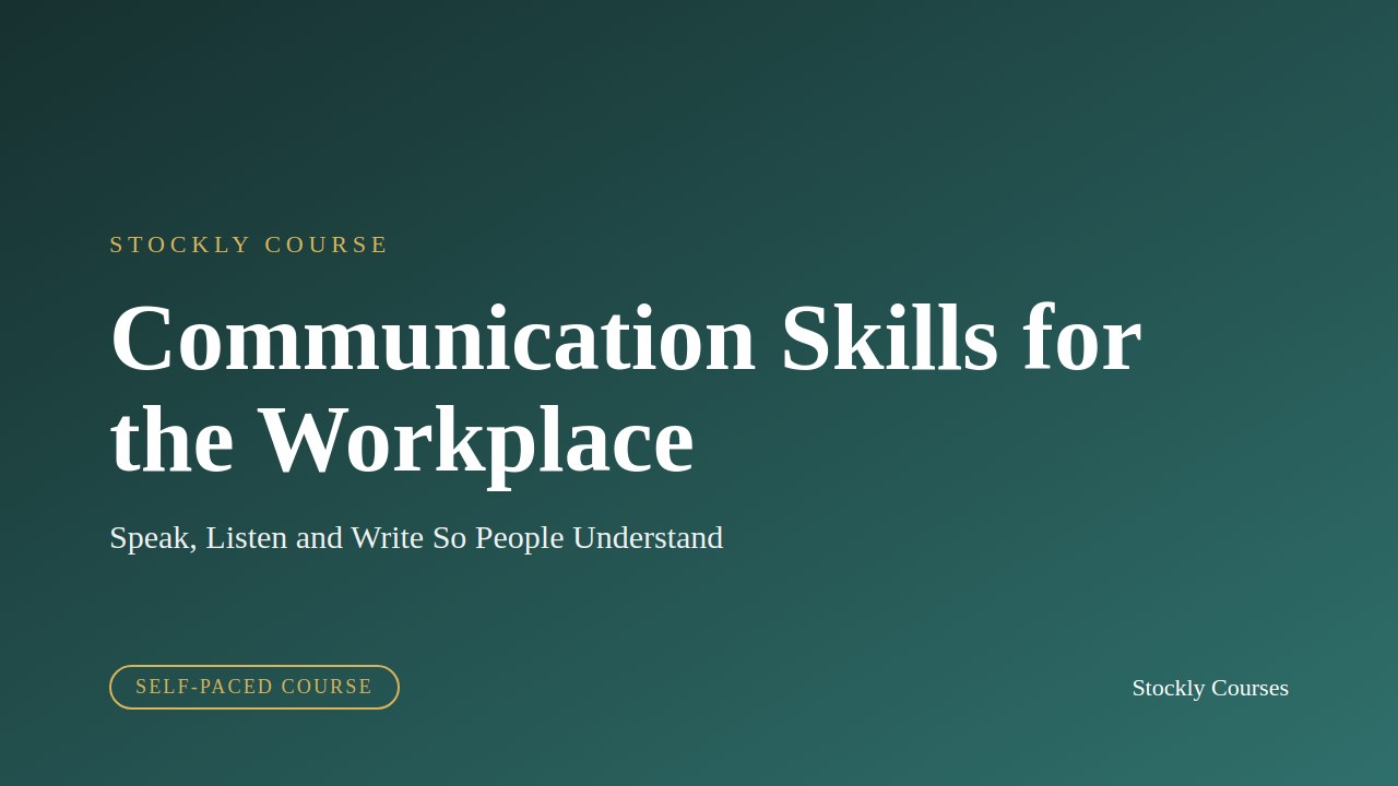 Communication Skills for the Workplace — slide 1