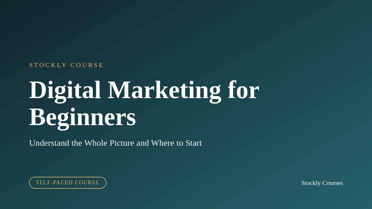 Digital Marketing for Beginners — slide 1