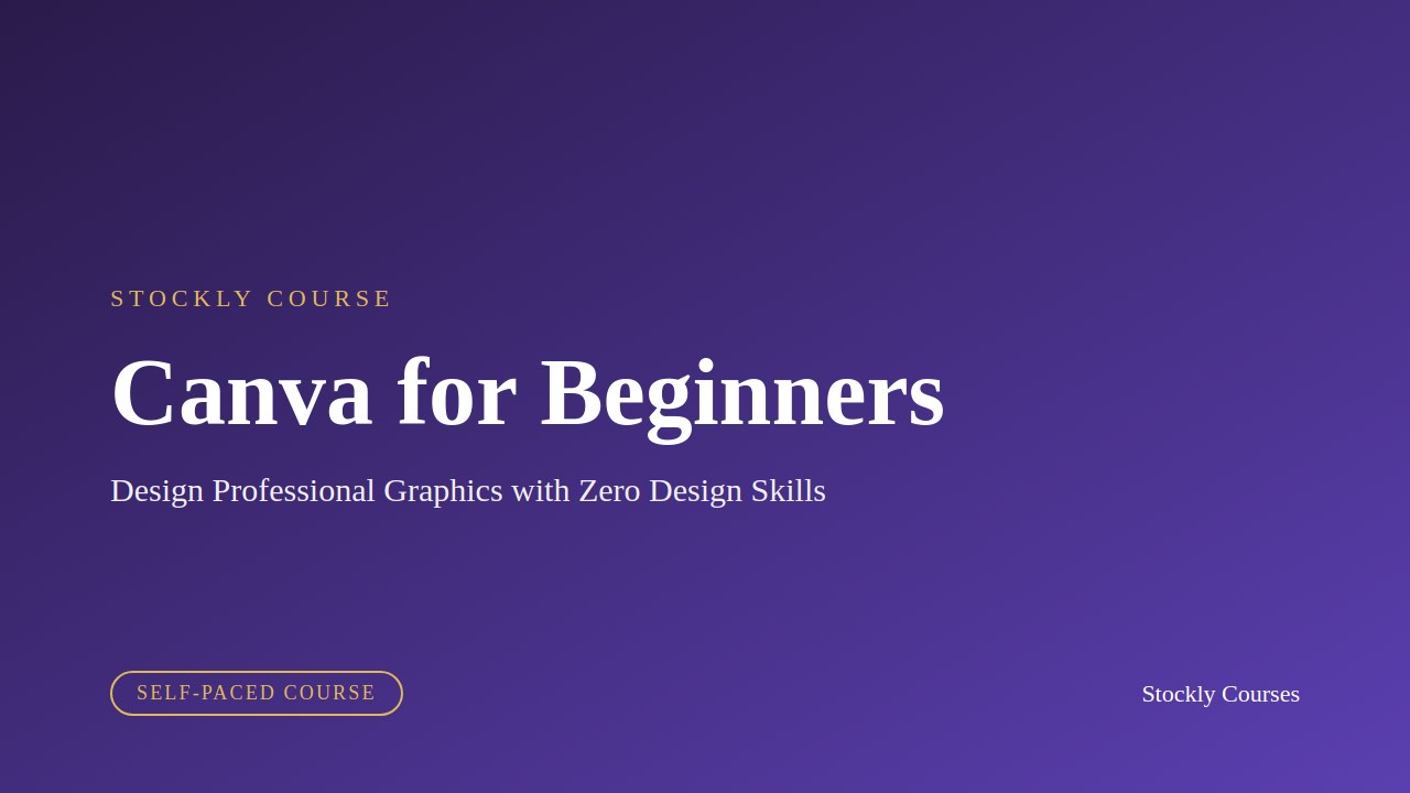Canva for Beginners — slide 1