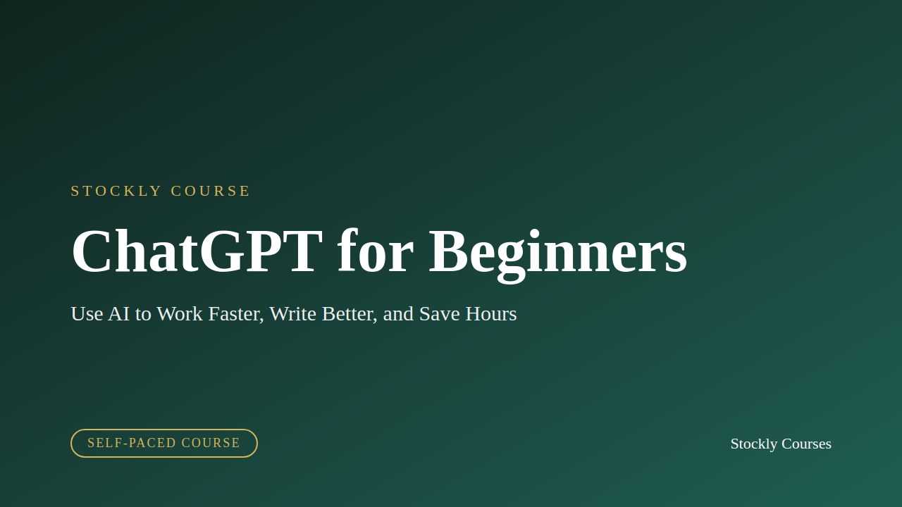ChatGPT for Beginners — slide 1