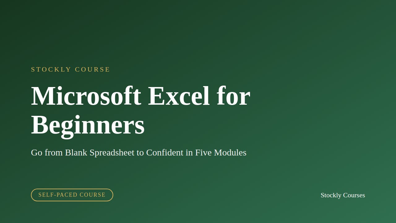Microsoft Excel for Beginners — slide 1