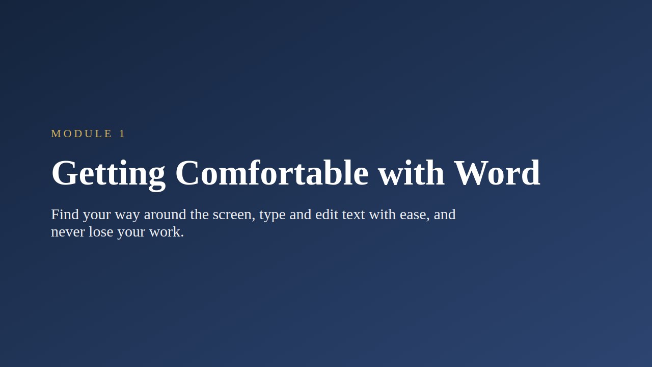 Microsoft Word for Beginners — slide 2