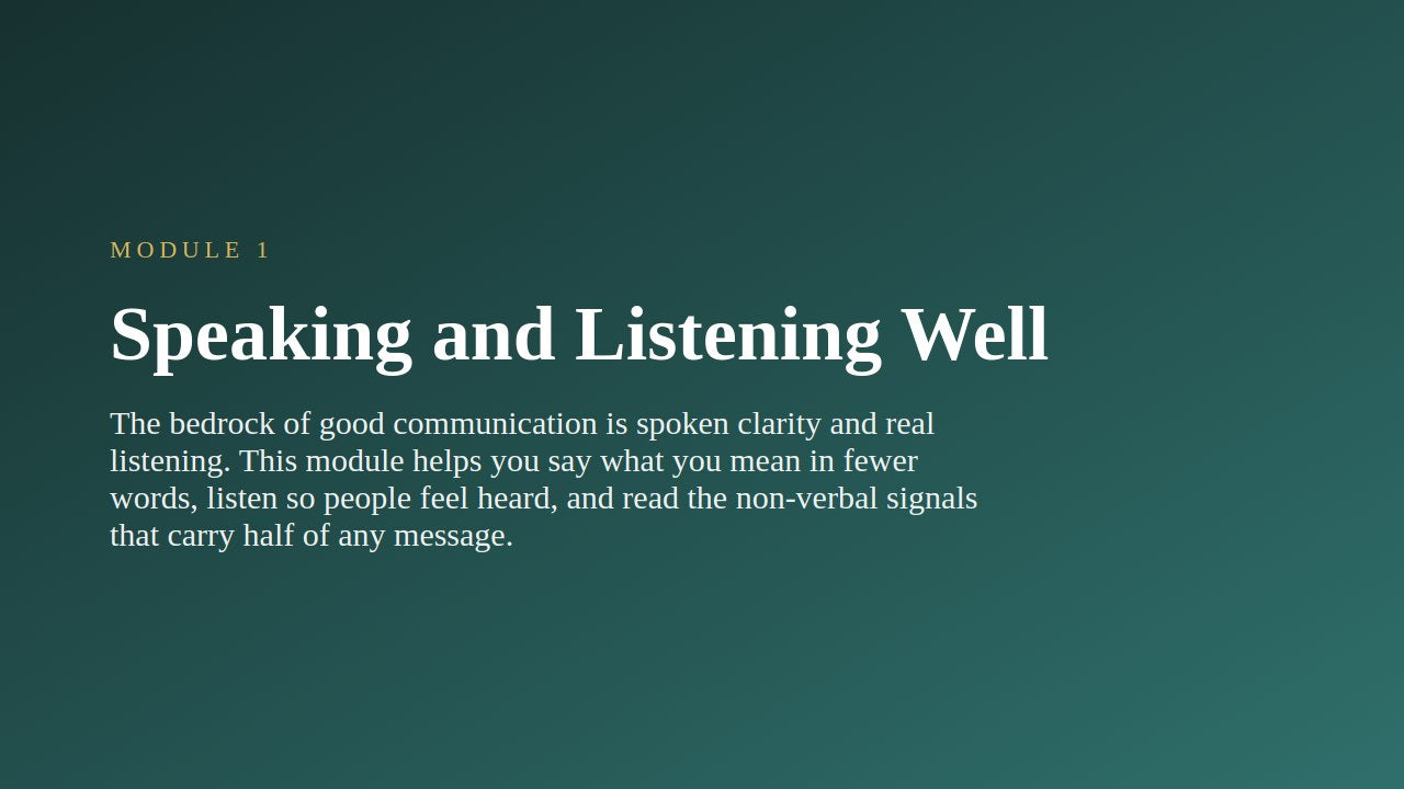 Communication Skills for the Workplace — slide 2