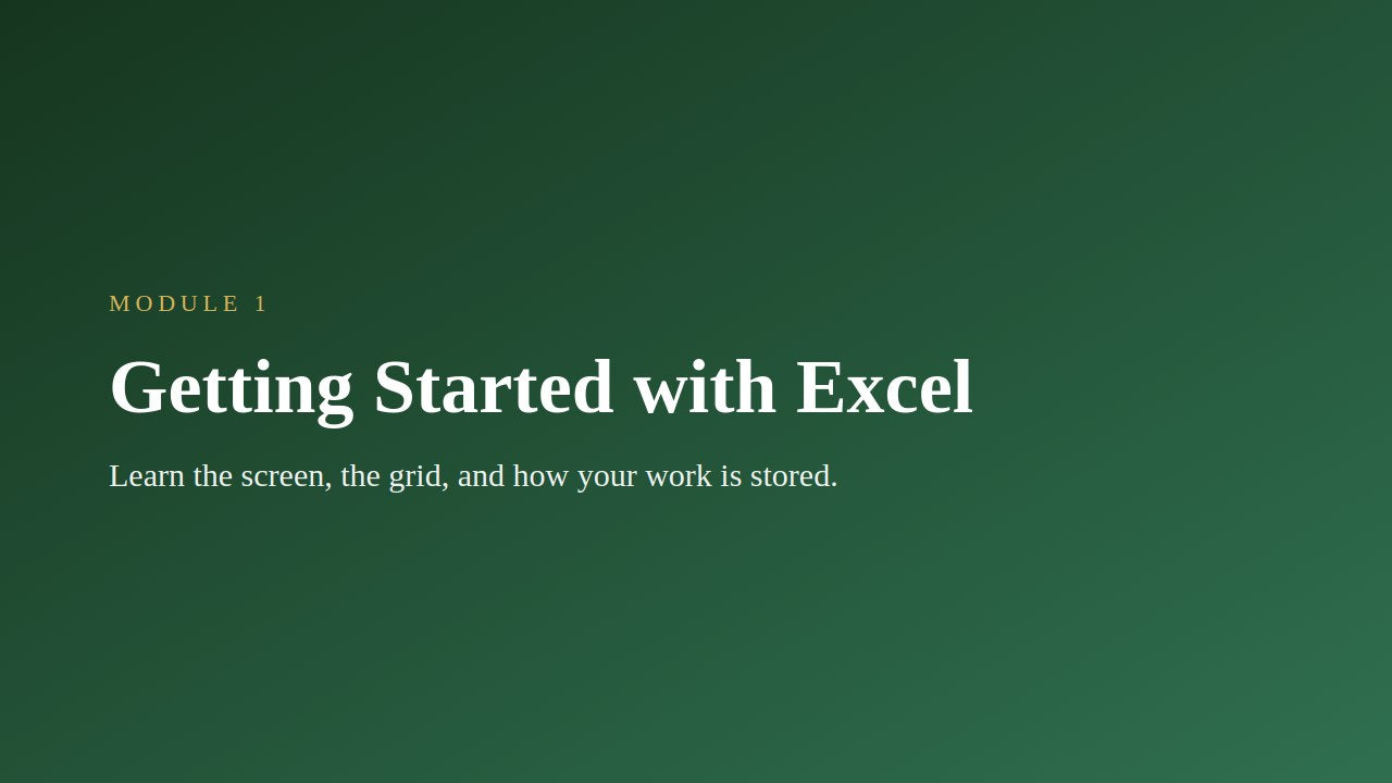 Microsoft Excel for Beginners — slide 2
