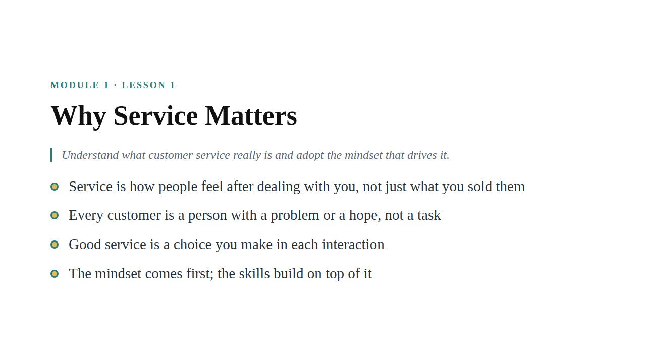 Customer Service Training — slide 3