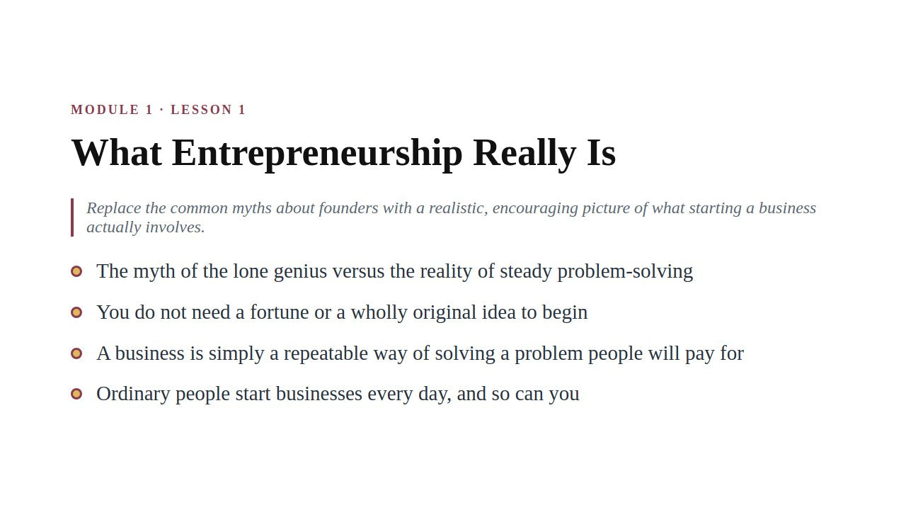 Entrepreneurship for Beginners — slide 3
